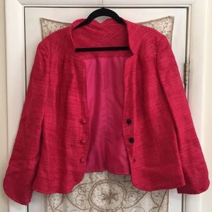 NWOT Large Red Suit Jacket with button detail.